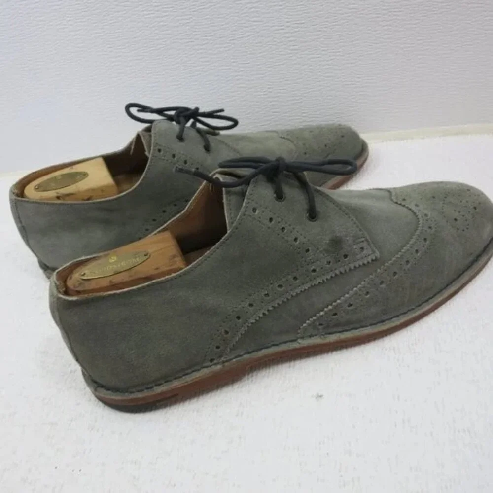 Ben Sherman Suede Brogue Leather Casual Dress Oxfords Shoes Men's Footwear Sz 13